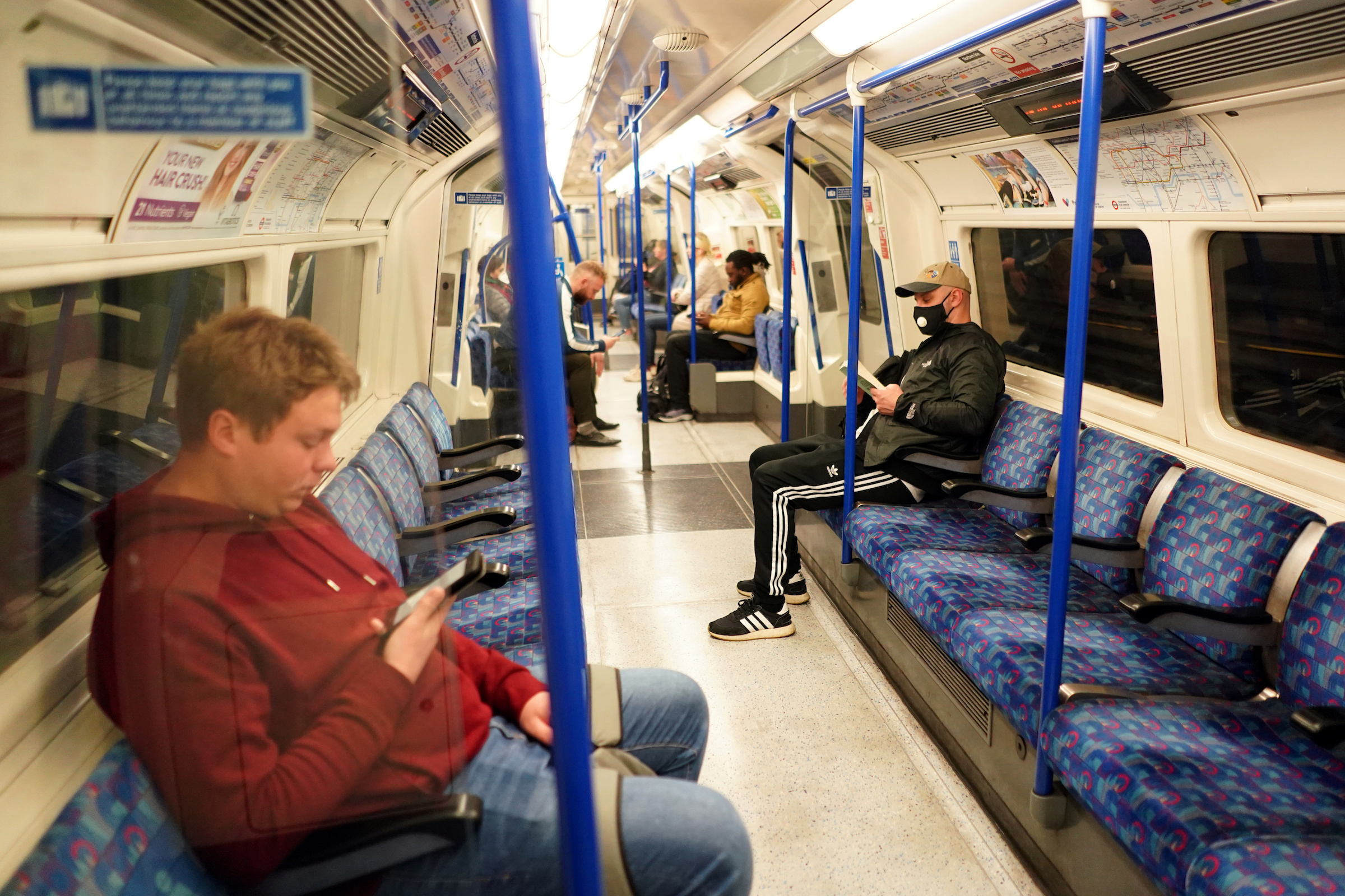 People on a London Tube