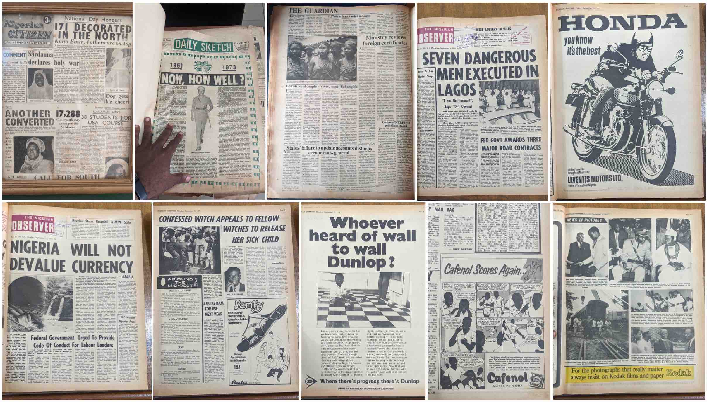 Nigerian newspapers digitised by the members of the project. 