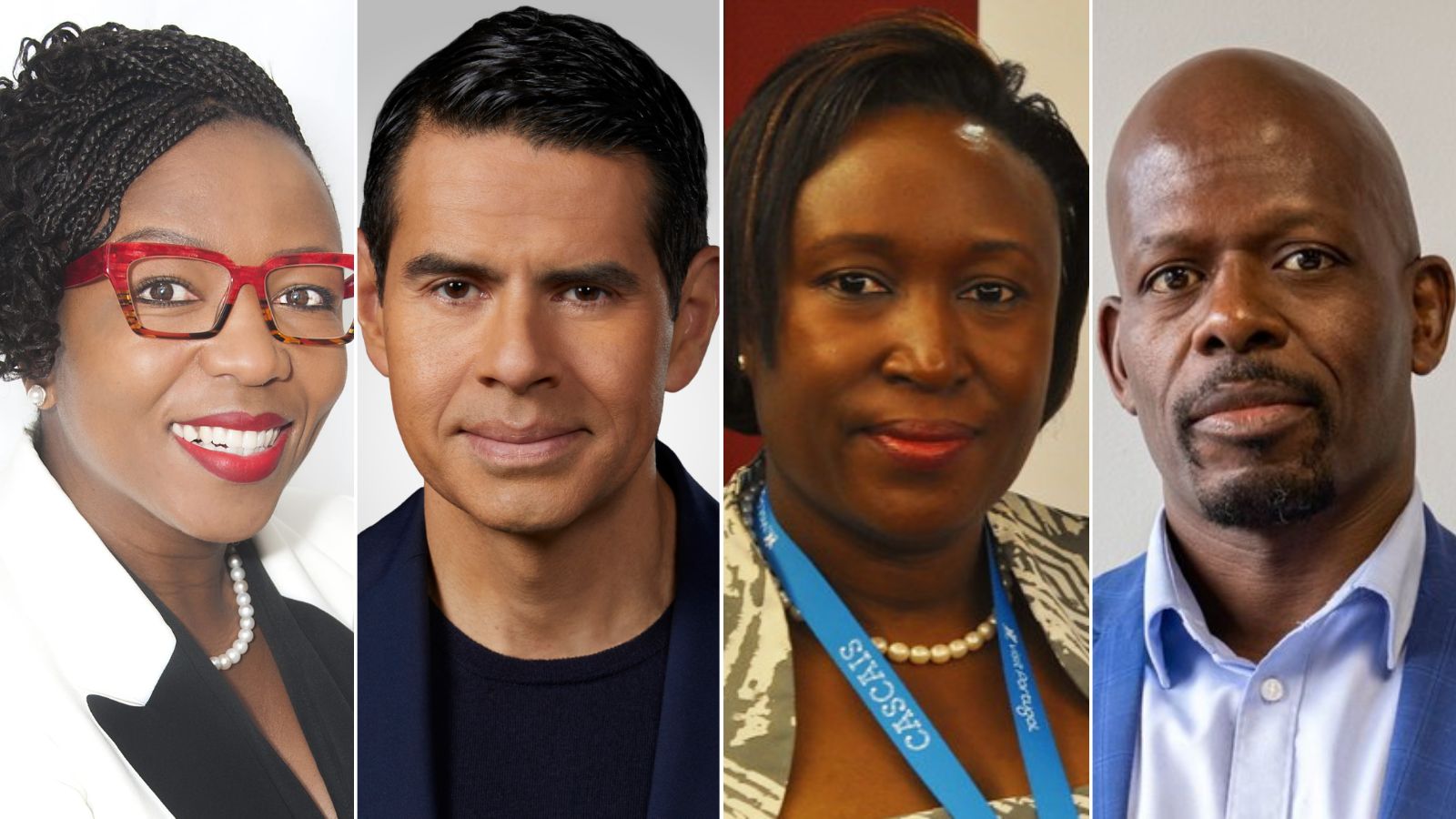 Nada Wothsela, SABC Radio; Cesar Conde, NBC/MSNBC News; Pamela Sittoni, Daily Nation; Njanji Chauke, Newzroom Afrika