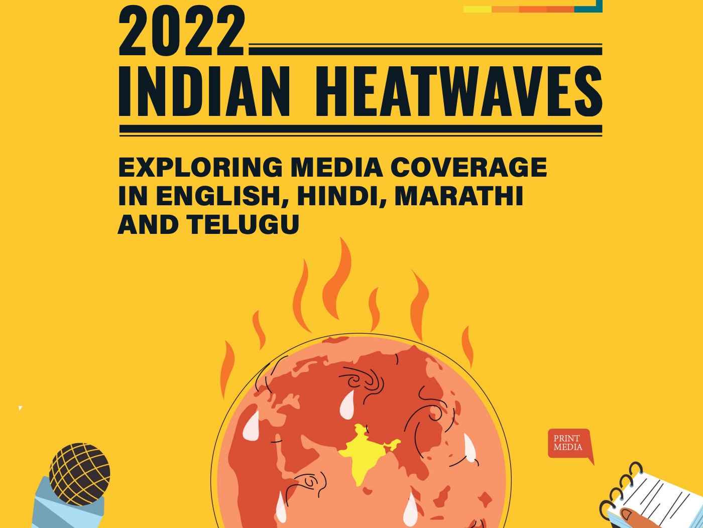 Cover of the report on the media coverage of the Indian heatwaves. 