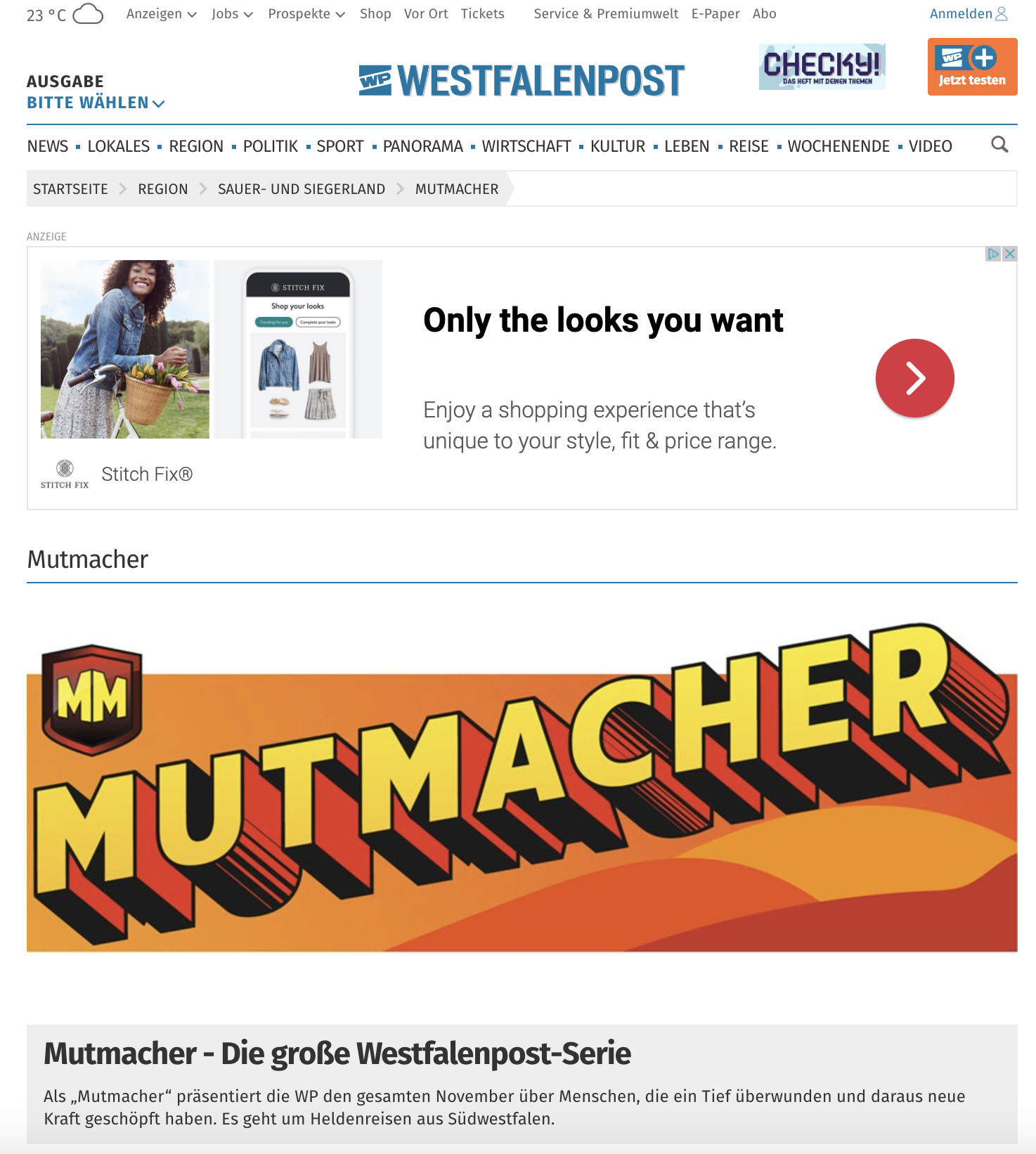 Westfalen website screenshot