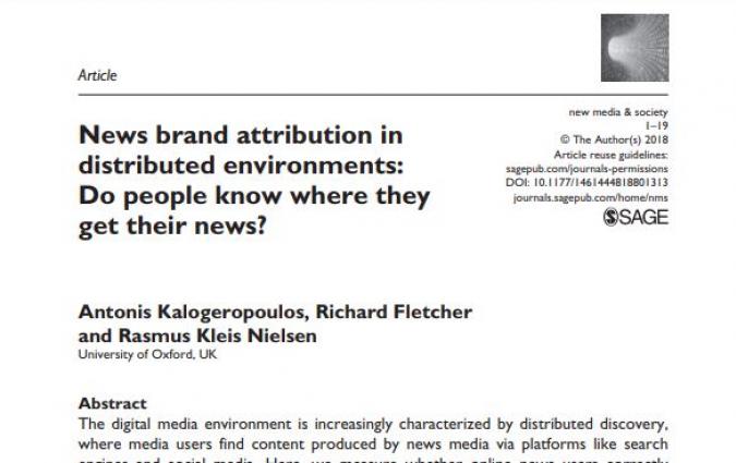News brand attribution in distributed environments