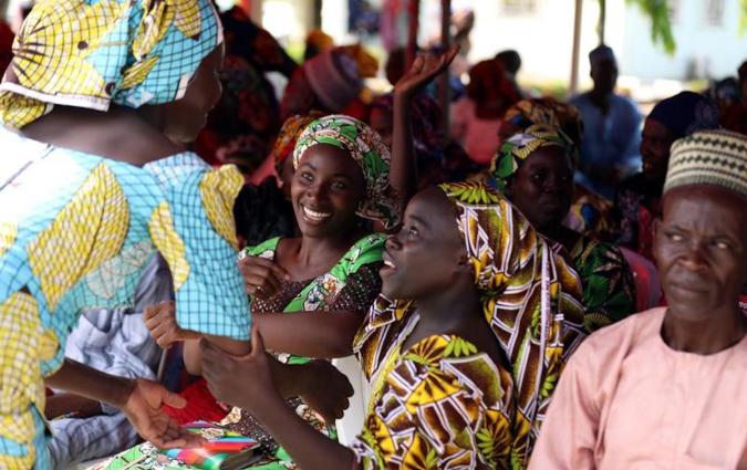 Newly released 82 Chibok school girls reunited with their families in Abuja in May 2017. REUTERS/Afolabi Sotunde