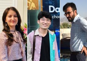 Afghan journalists Zuhal Ahad, Jalal Nazari and Zamir Saar.