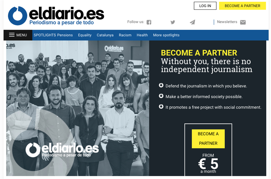 Eldiario.es donation message
