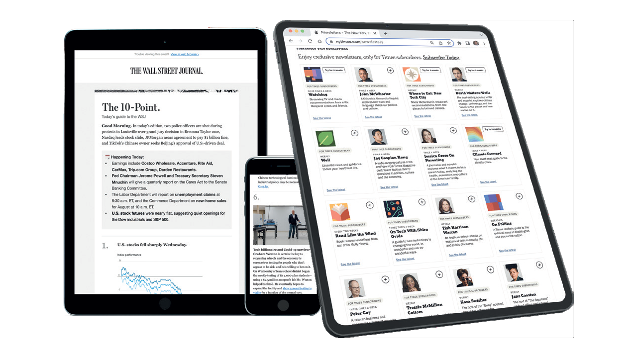 Wall Street Journal - New York Times on tablets