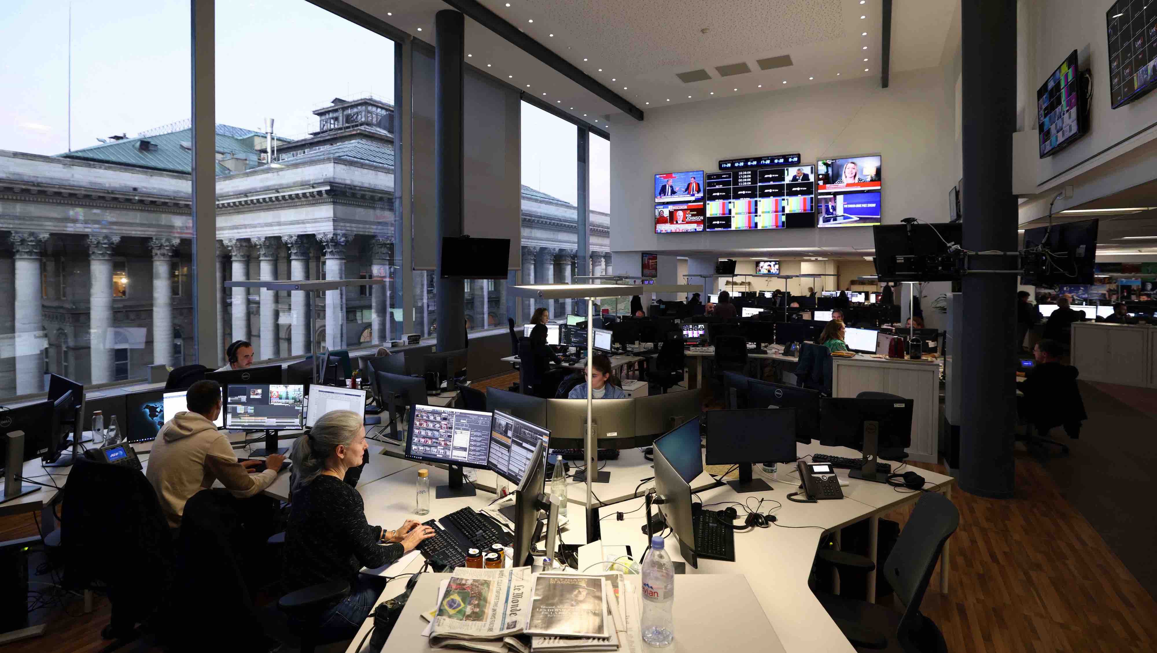 La sala de redacción de AFP. 