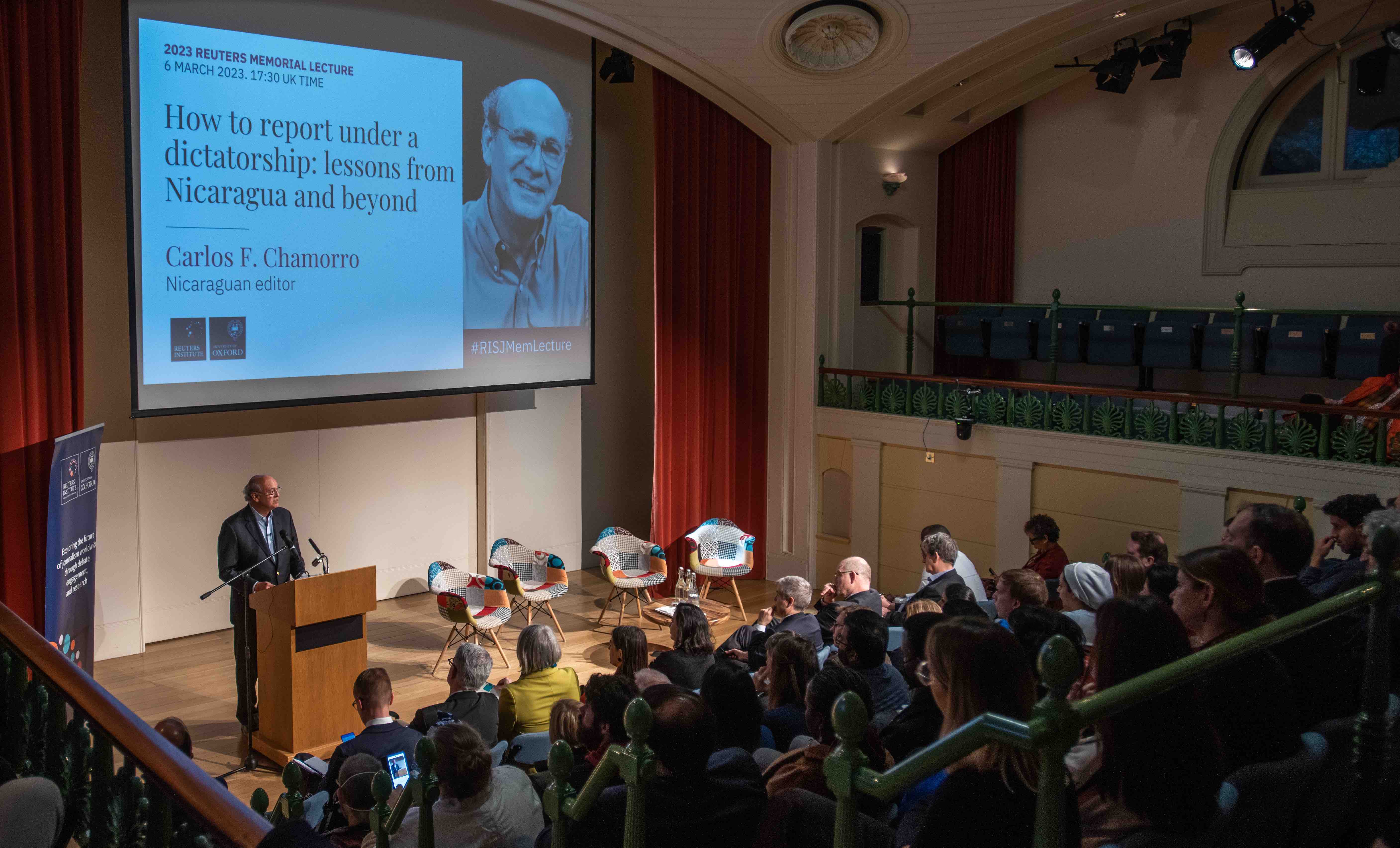 Carlos F. Chamorro dicta la Reuters Memorial Lecture de 2023 en Oxford. | John Cairns