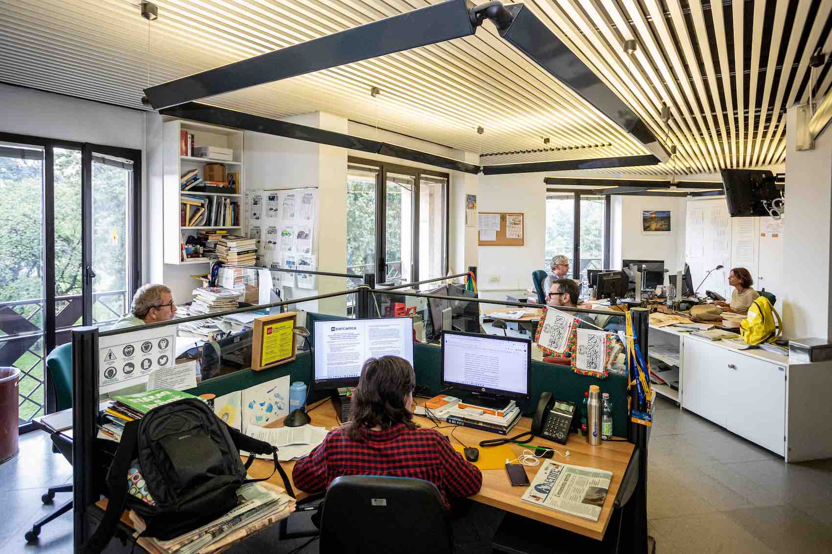 Journalists at the newsroom of Italian newspaper Avvenire. 