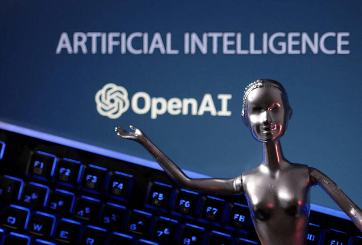 OpenAI logo and AI Artificial Intelligence words are seen in this illustration taken, May 4, 2023. REUTERS/Dado Ruvic/Illustration