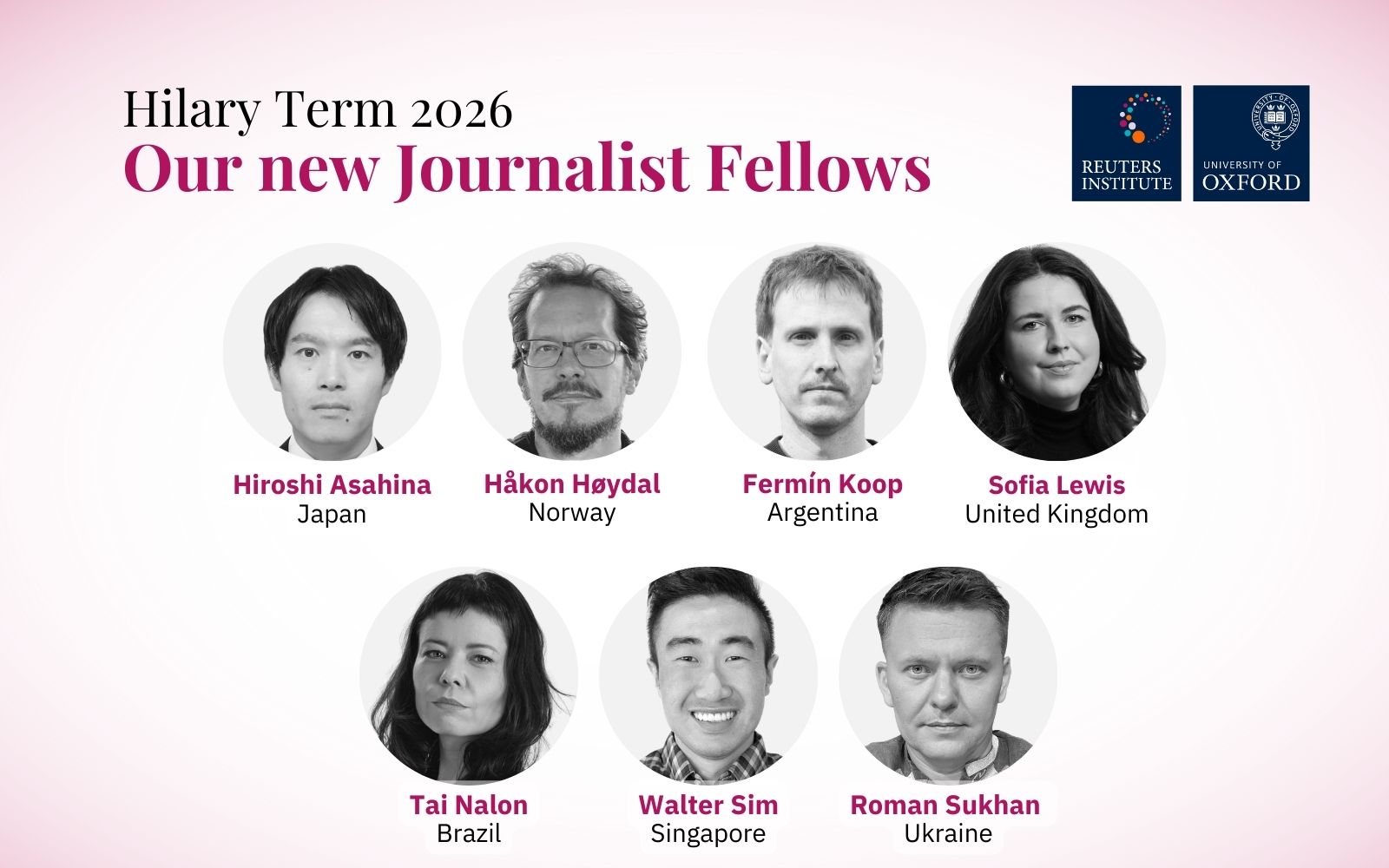 Hilary term 2026 Journalist Fellows