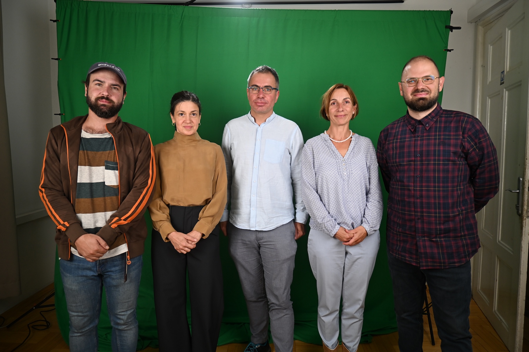 Part of the Factcheck.bg team in September 2026, in Bulgaria. Editor Vassilena Dotkova is the second person from the left.