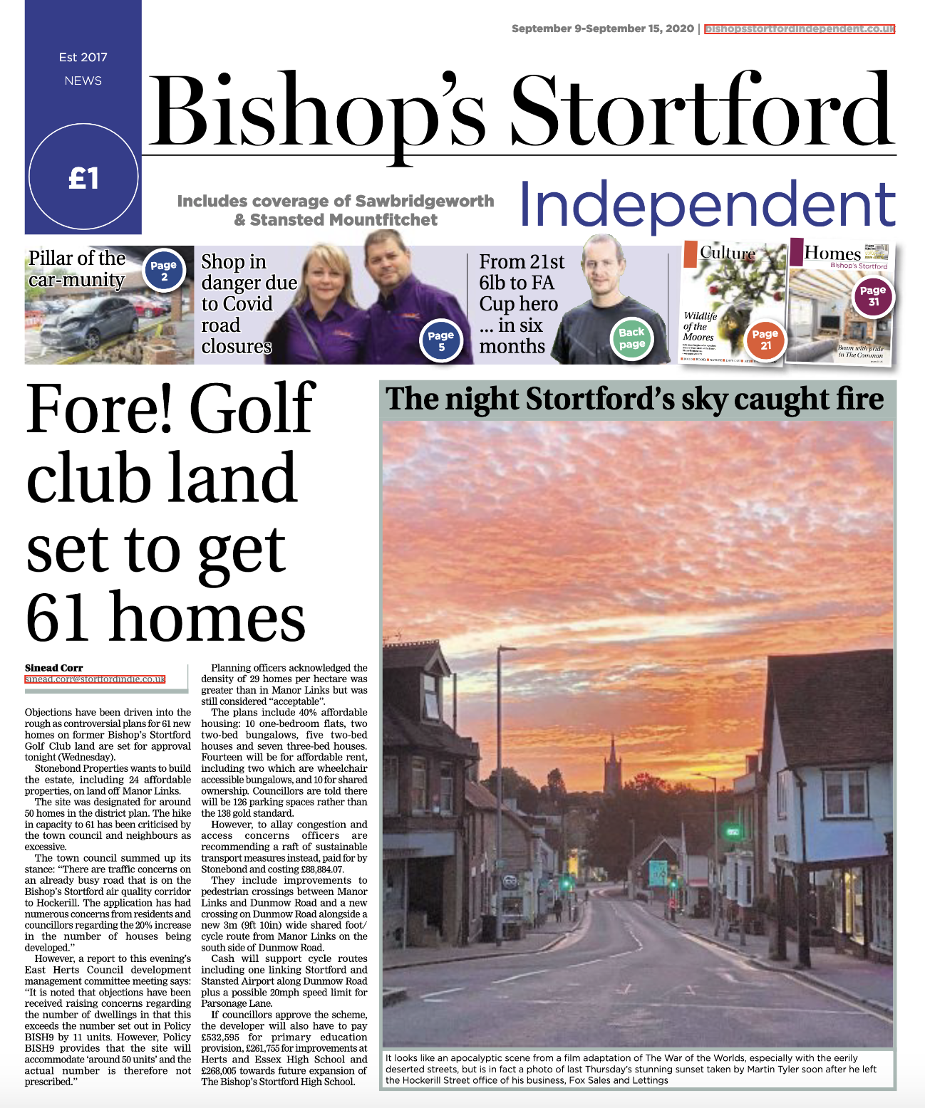 Bishop's Stortford Independent front cover