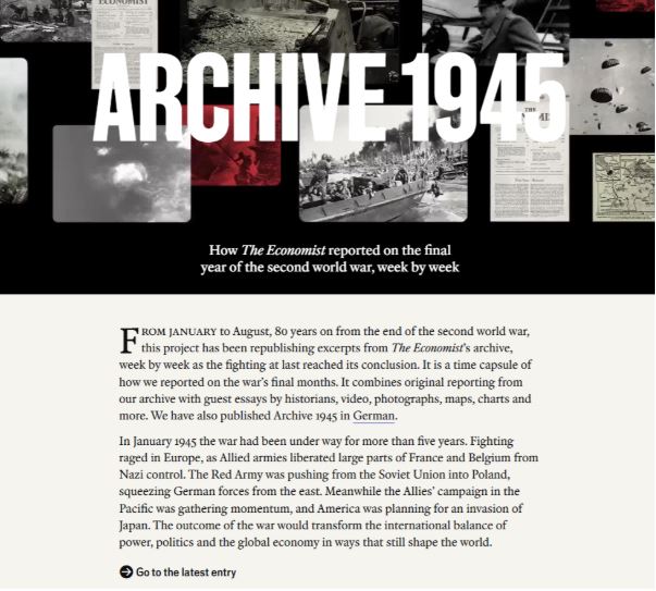 Screenshot from the Economist's 1945 series