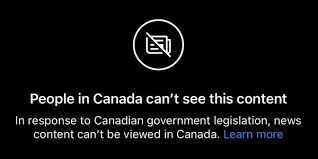 A screenshot of what Instagram users in Canada see when accessing the page of a news site