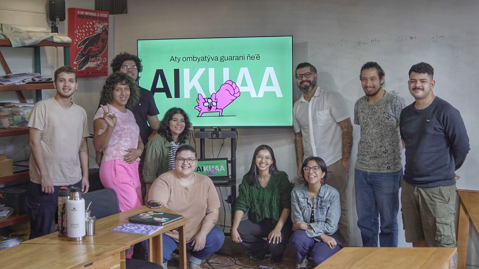 A picture of the first hackaton of the project, which included conversations between El Surti's journalists and Guarani native speakers. | Credit: El Surti.