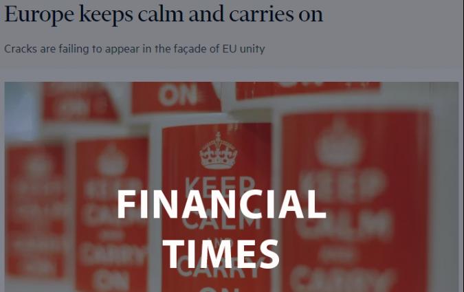 Preliminary findings of a research paper into the EU media's attitude to Brexit covered in the Financial Times, 4 April 2018.