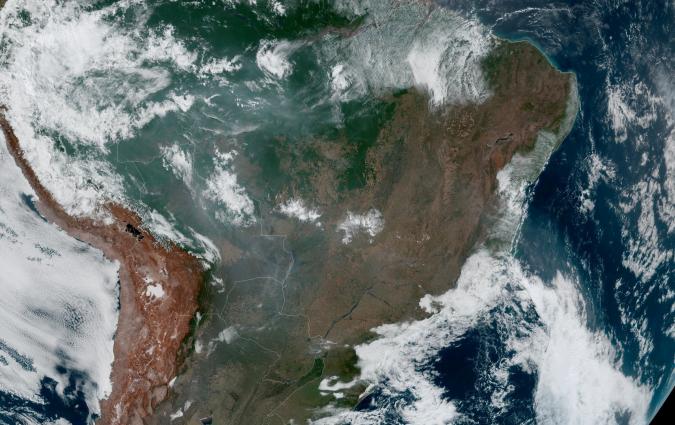 Fires burning in the Amazon Rainforest are pictured from space (Nasa/Reuters)