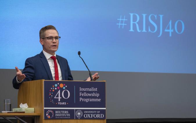 Rasmus Nielsen at the 40-year reunion of the Reuters Institute's Fellowship programme. | Credit: John Cairns