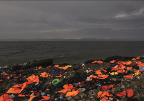 Lifejackets on the beach