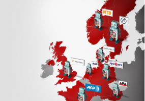 Robots on a map of Europe