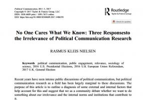 No One Cares What We Know