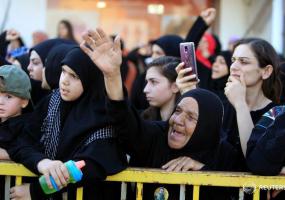 Funeral of Hezbollah commander Fadi Shahouri, near Nabatieh in southern Lebanon