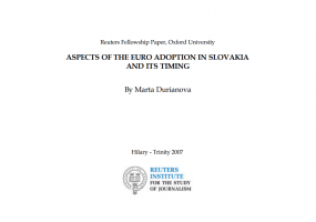 Aspects of the Euro Adoption in Slovakia and its Timing