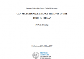 Can Microfinance Change the Lives of the Poor in China?