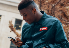 Man looking at phone