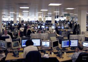 Journalists at the Reuters newsroom in 2007. 