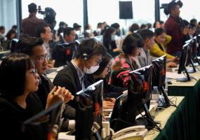 Journalists attend a press conference of 13th national congress of the ruling Communist Party of Vietnam, in Hanoi, Vietnam January 22, 2021. REUTERS/Kham