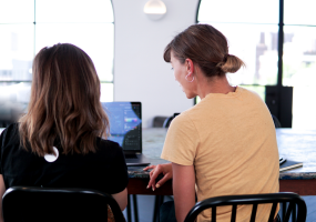 Women looking at laptop