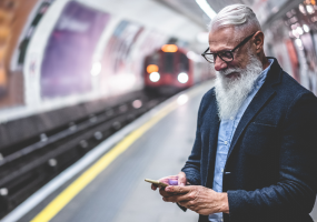 Man waiting for a train