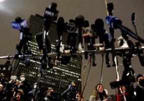 Journalists microphones