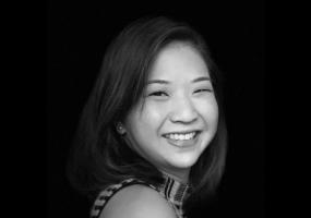 A black and white portrait picture of Sharon Chen