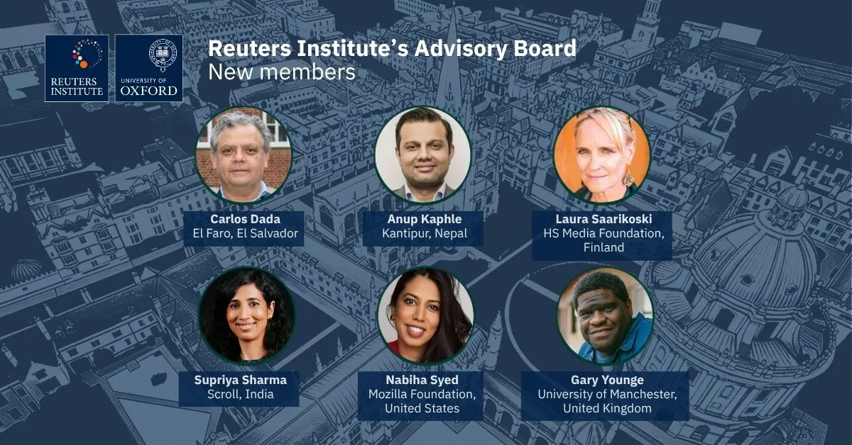 The six new members of the Reuters Institute's Advisory Board. | Gary Younge's picture by Jonas Mortensen 